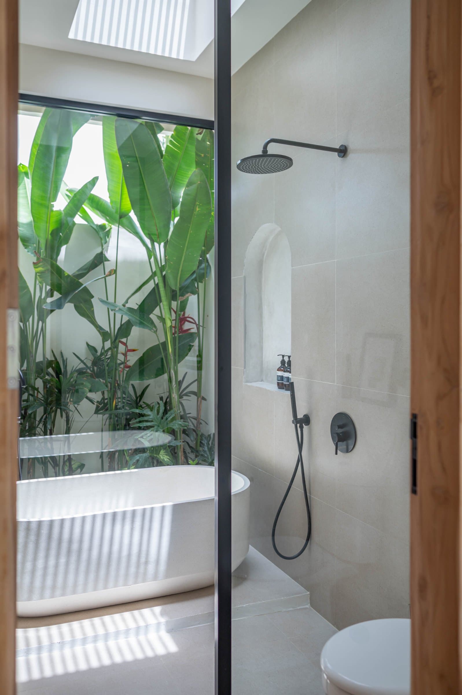 One of three bathrooms