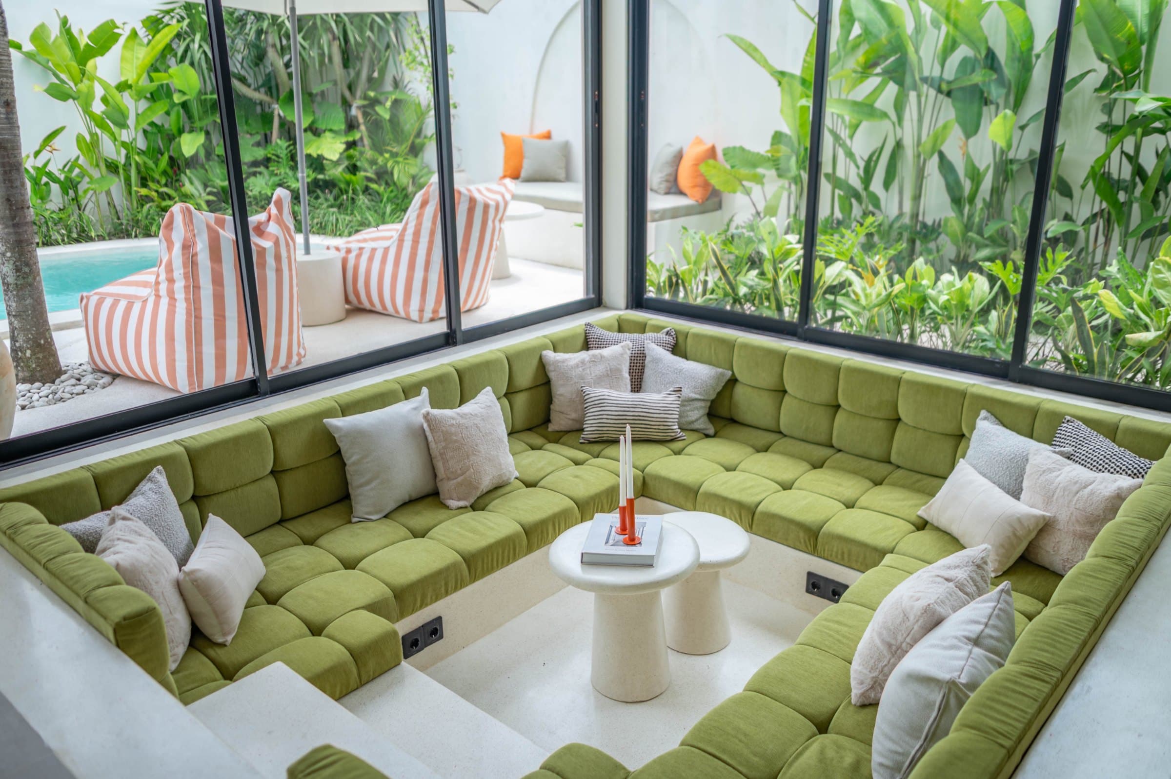 The sunken living room